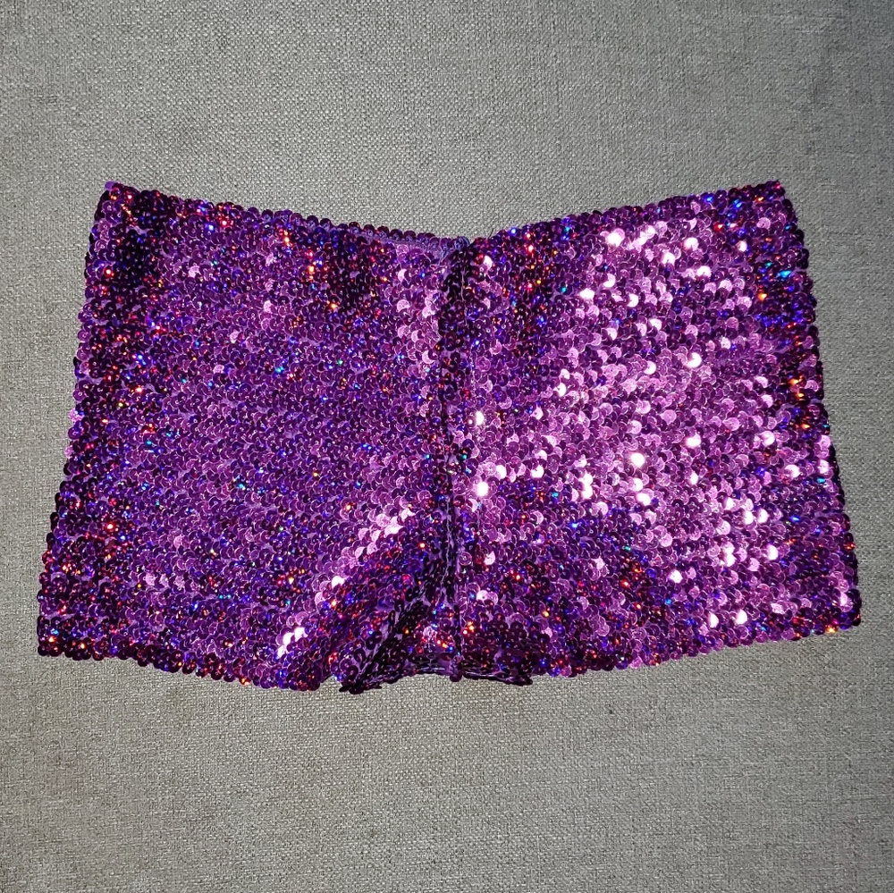 SOLD Purple Sequin Shorts